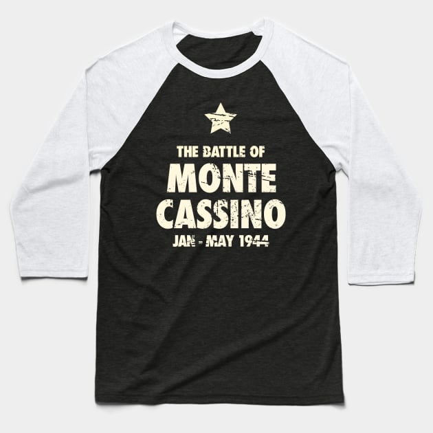 Battle Of Monte Cassino - World War 2 / WWII Baseball T-Shirt by Wizardmode